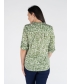 SWIRL LEAF PRINT BURNOUT BLOUSE 3/4 SLEEVE