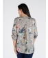 FLOWER PRINT BLOUSE 3/4 SLEEVE ELAC CUFF