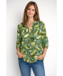 Print Blouse 3/4 Sleeve Elastic cuff