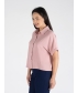SHORT SLEEVE AIRFLOW BLOUSE WITH COLLAR  