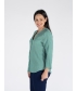 AQUA CRINKLE BLOUSE WITH 3/4 SLEEVE