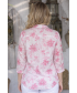 PINK FLORAL PRINT LONGLINE BLOUSE 3/4 SLEEVE