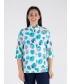 Blue Multi Spot Print Blouse With 3/4 Sleeve