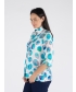 Blue Multi Spot Print Blouse With 3/4 Sleeve