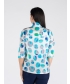 Blue Multi Spot Print Blouse With 3/4 Sleeve