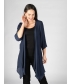 LONGLINE CRINKLE WATERFALL CARDIGAN 3/4 SLEEVE