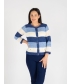 BLUE MULTI STRIPE CARDI POCKET DETAIL 3/4
