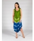 Lime Blue Tie dye print sleeveless round neck umbrella dress 46 Inch