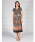 CAP SLEEVE DRESS WITH PRINTED BORDER