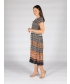 CAP SLEEVE DRESS WITH PRINTED BORDER