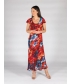 Cap sleeve printed reversible dress