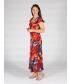Cap sleeve printed reversible dress