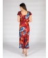 Cap sleeve printed reversible dress