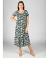 SQUARE NECK FLORAL PRINT CRINKLE DRESS