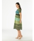 FLOWER STRIPE PRINT ROUND NECK