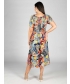 Tropical Print Dress Short Sleeve