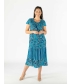ROUND NECK CAP SLEEVE PRINTED DRESS