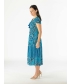 ROUND NECK CAP SLEEVE PRINTED DRESS