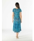 ROUND NECK CAP SLEEVE PRINTED DRESS