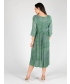 PRINT TIE DYE ROUND NECK DRESS 3/4 SLEEV