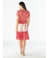 LACE TRIM TIE DYE PRINTED DRESS- D30129