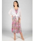 PRINTED GATHERED CAP SLEEVE DRESS- D30155