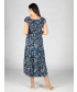 PRINTED GATHERED NECKLINE DRESS