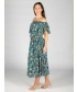 BUTTON DETAIL ELASTICATED DRESS- D30152