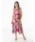 LEAF PRINT SLEEVELESS HANDKERCHIEF HEM- D30136