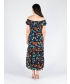 Printed gathered neckline dress cap sleeve