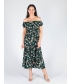 Floral print gathered neckline dress with cap sleeve