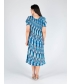 TURQ PRINT PRINTED ROUND NECK CRINKLE DRESS