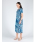 TURQ PRINT PRINTED ROUND NECK CRINKLE DRESS