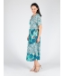 MINT PRINT PRINT DRESS ROUND NECK WITH SHORT SLEEVE