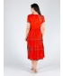 TIE DYE TIERED DRESS V NECK SHORT SLEEVE