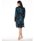 FLORAL SHADOW PRINT COWL NECK DRESS