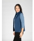 DENIM QUILTED PATTERN GILET WITH POCKETS