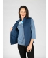 DENIM QUILTED PATTERN GILET WITH POCKETS