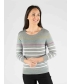 Multi Stripe Jumper Round Neck with 3/4 Sleeve
