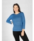 Blue Pointelle Jumper Round Neck with 3/4 Sleeve