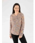 Multi Color Tape yarn jumper round neck with 3/4 sleeve