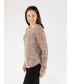 Multi Color Tape yarn jumper round neck with 3/4 sleeve