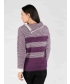 Purple Color Fluffy stripe cowl neck jumper long sleeve