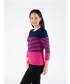 Navy stripe jumper round neck 3/4 sleeve