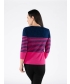 Navy stripe jumper round neck 3/4 sleeve