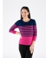 Navy stripe jumper round neck 3/4 sleeve