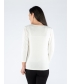 WHITE TEXTURED SPOT JUMPER WITH 3/4 SLEEVE