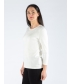 WHITE TEXTURED SPOT JUMPER WITH 3/4 SLEEVE