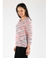 Tape yarn Jumper round neck with 3/4 sleeve - Pink Multi