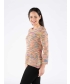 Multi Tape Yarn Jumper Round Neck 3/4 Sleeve